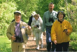 Annis (far left) leading a nature walk