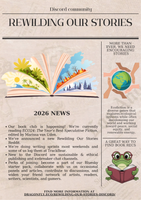 Rewilding our Stories poster: what's new (book club, a new subreddit, and more)