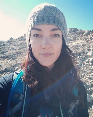 Editor Marissa van Uden in the mountains.