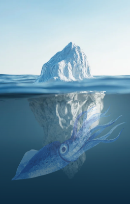 Iceberg and squid